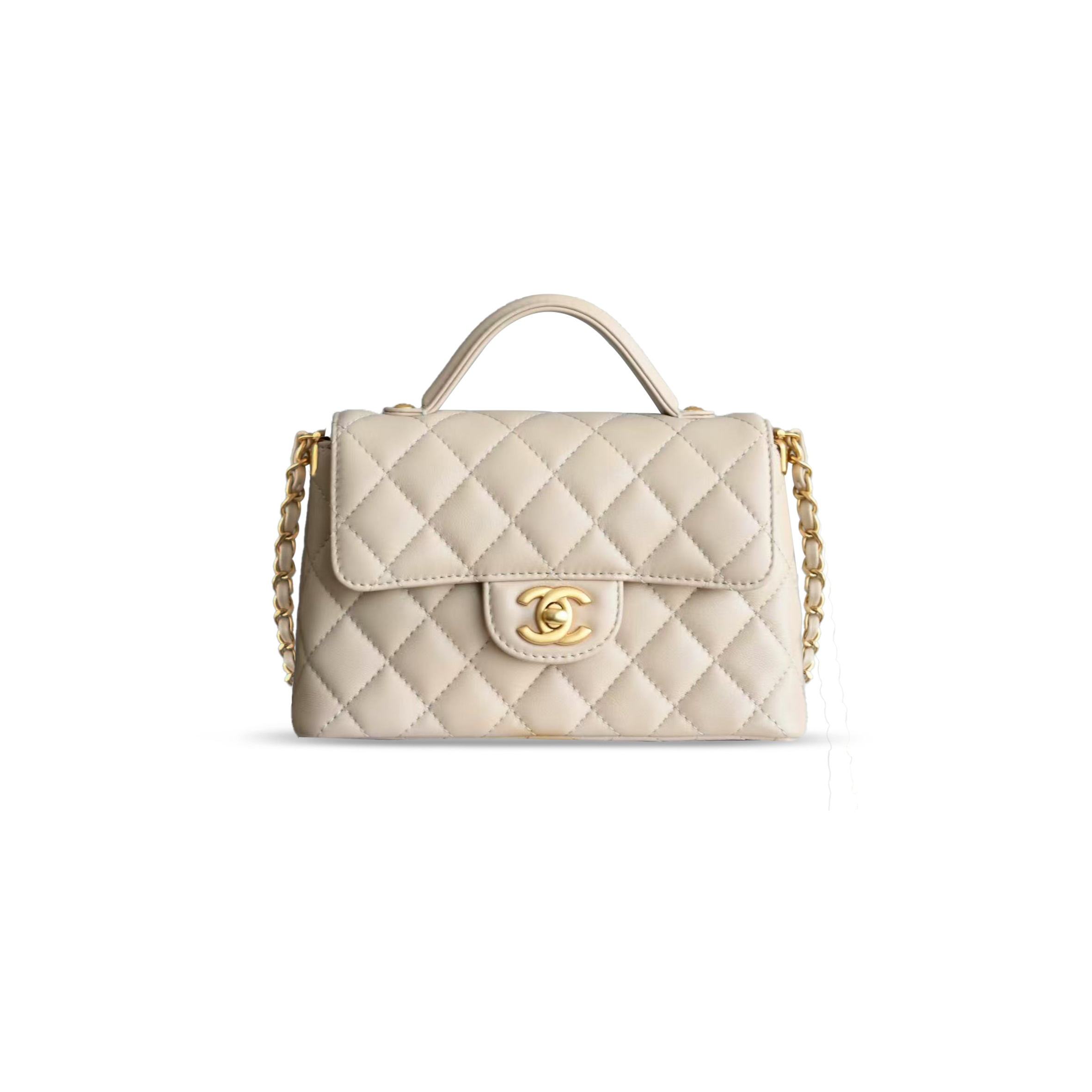 Ch*el kelly bag with top handle as5355 (22*11.5*6cm)